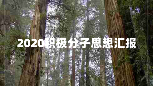 2020积极分子思想汇报