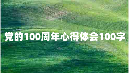 党的100周年心得体会100字