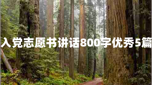 入党志愿书讲话800字优秀5篇