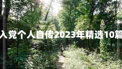 入党个人自传2023年精选10篇