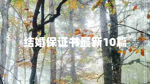 结婚保证书最新10篇