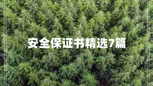 安全保证书精选7篇