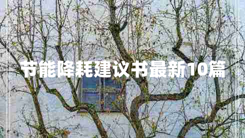 节能降耗建议书最新10篇