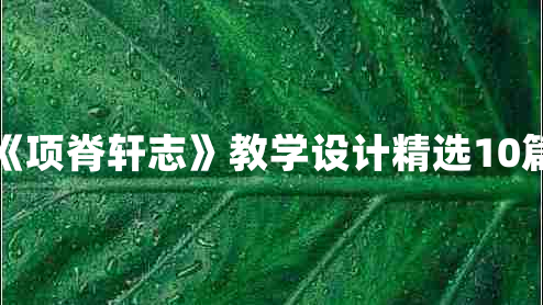 《项脊轩志》教学设计精选10篇