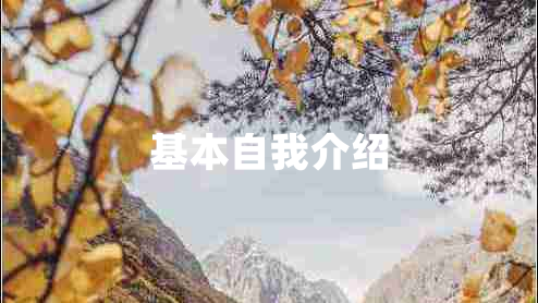 基本自我介绍