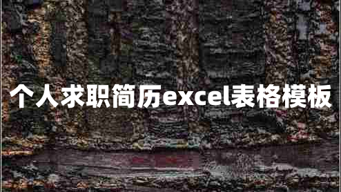 个人求职简历excel表格模板