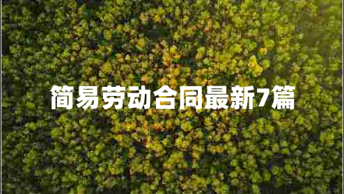 简易劳动合同最新7篇