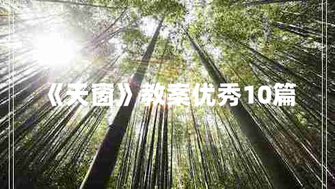 《天窗》教案优秀10篇