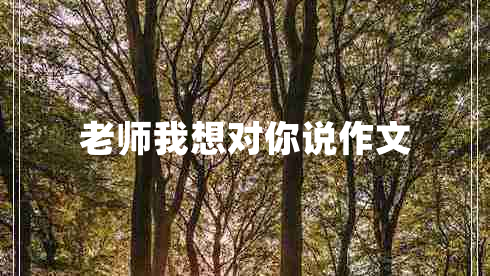 老师我想对你说作文