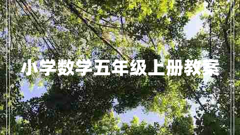 小学数学五年级上册教案