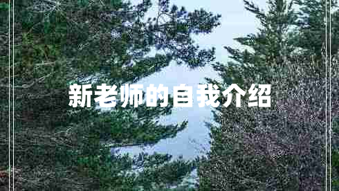 新老师的自我介绍