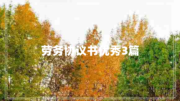 劳务协议书优秀3篇